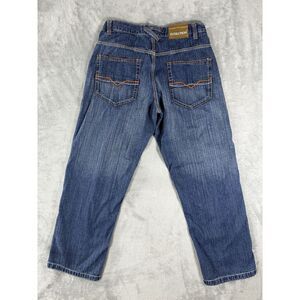 Evolution In Design Jeans Mens 34x34 (Actual 30x29) Blue Denim Baggy Hip Hop Y2K